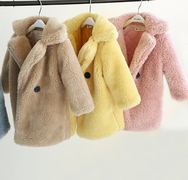 Big Kids Fur Coat Autumn Winter Warm
