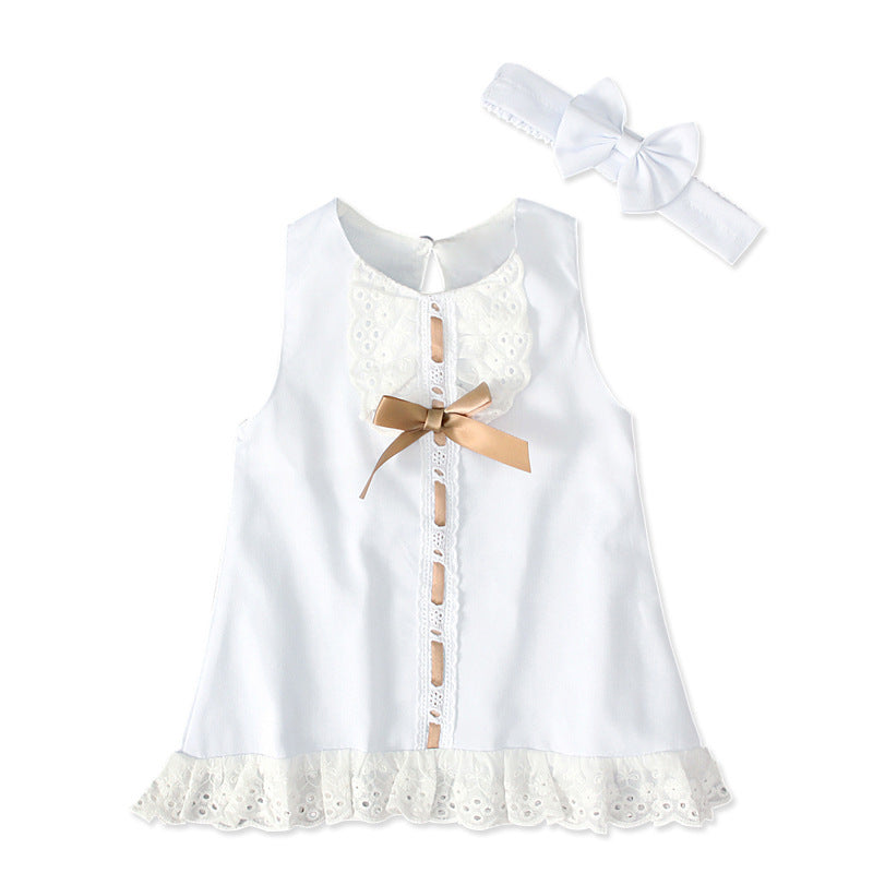 Baby Girls Sleeveless Bow Skirt
