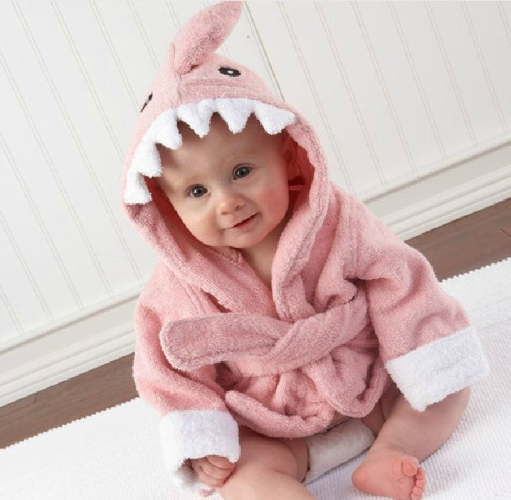 Children's Hooded Animal Bathrobe Absorbent