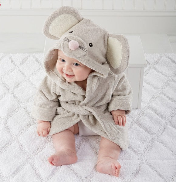 Children's Hooded Animal Bathrobe Absorbent
