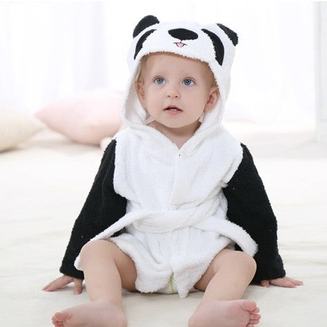 Children's Hooded Animal Bathrobe Absorbent