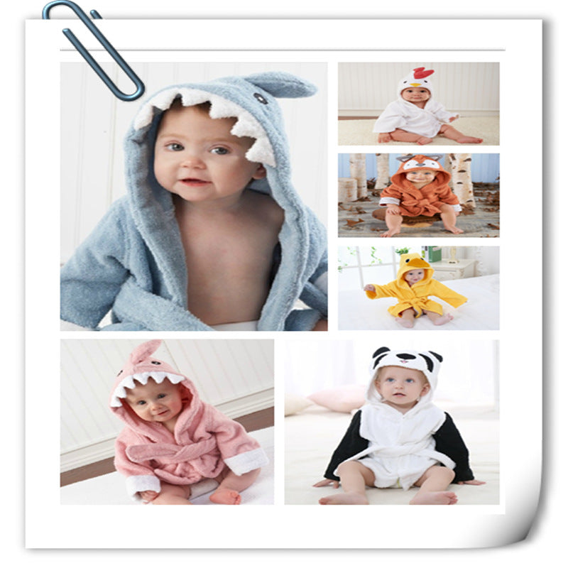 Children's Hooded Animal Bathrobe Absorbent