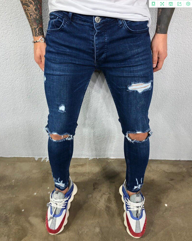 Men's Ripped Stretch Skinny Jeans — Slim-Fit Denim