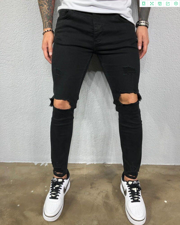 Men's Ripped Stretch Skinny Jeans — Slim-Fit Denim