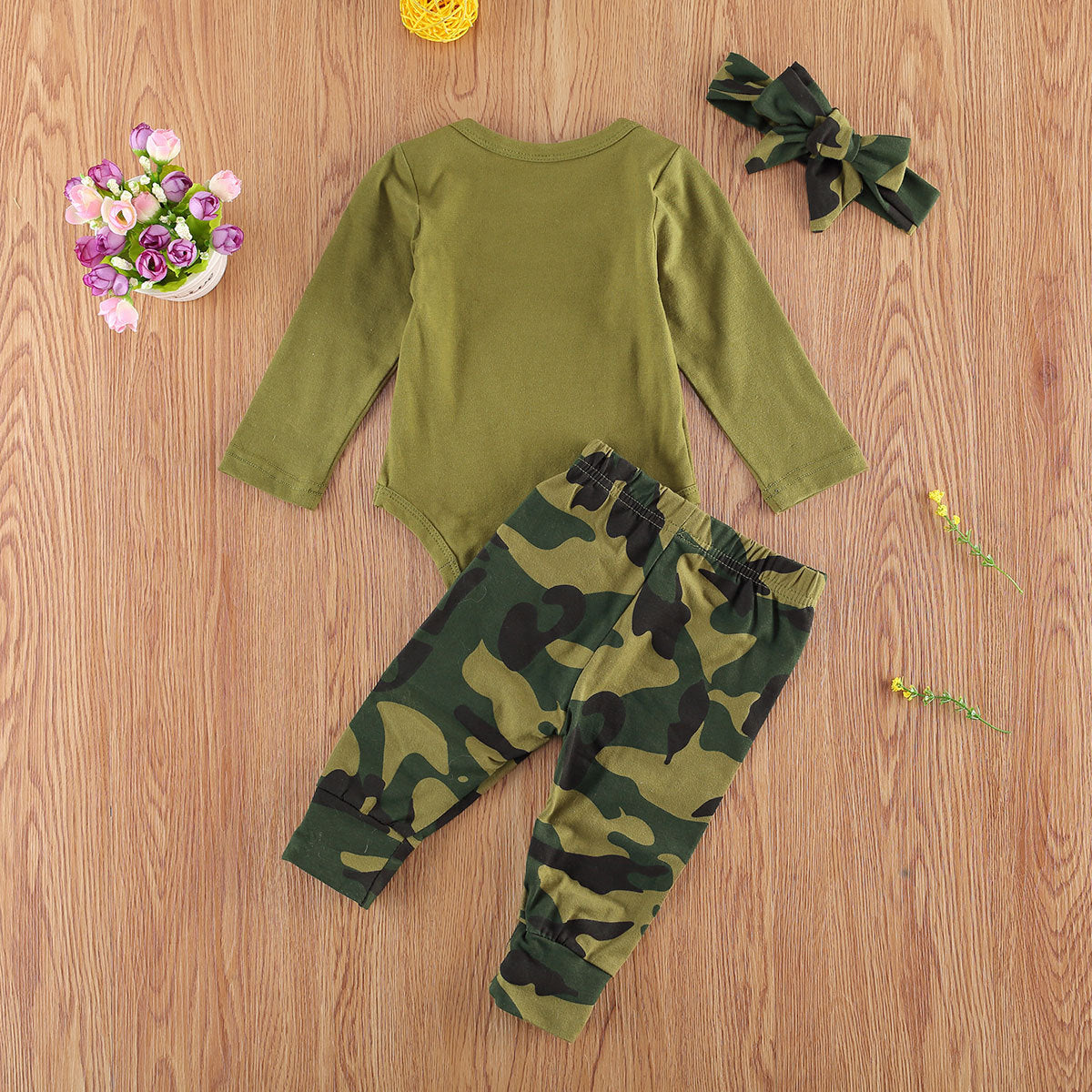 Letter Camouflage Children's Clothing Set