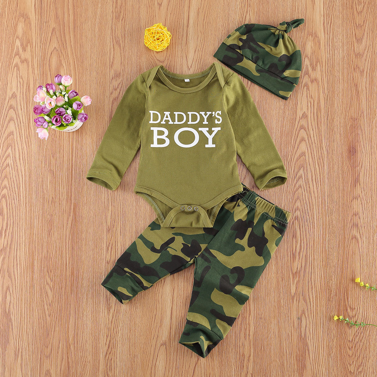 Letter Camouflage Children's Clothing Set