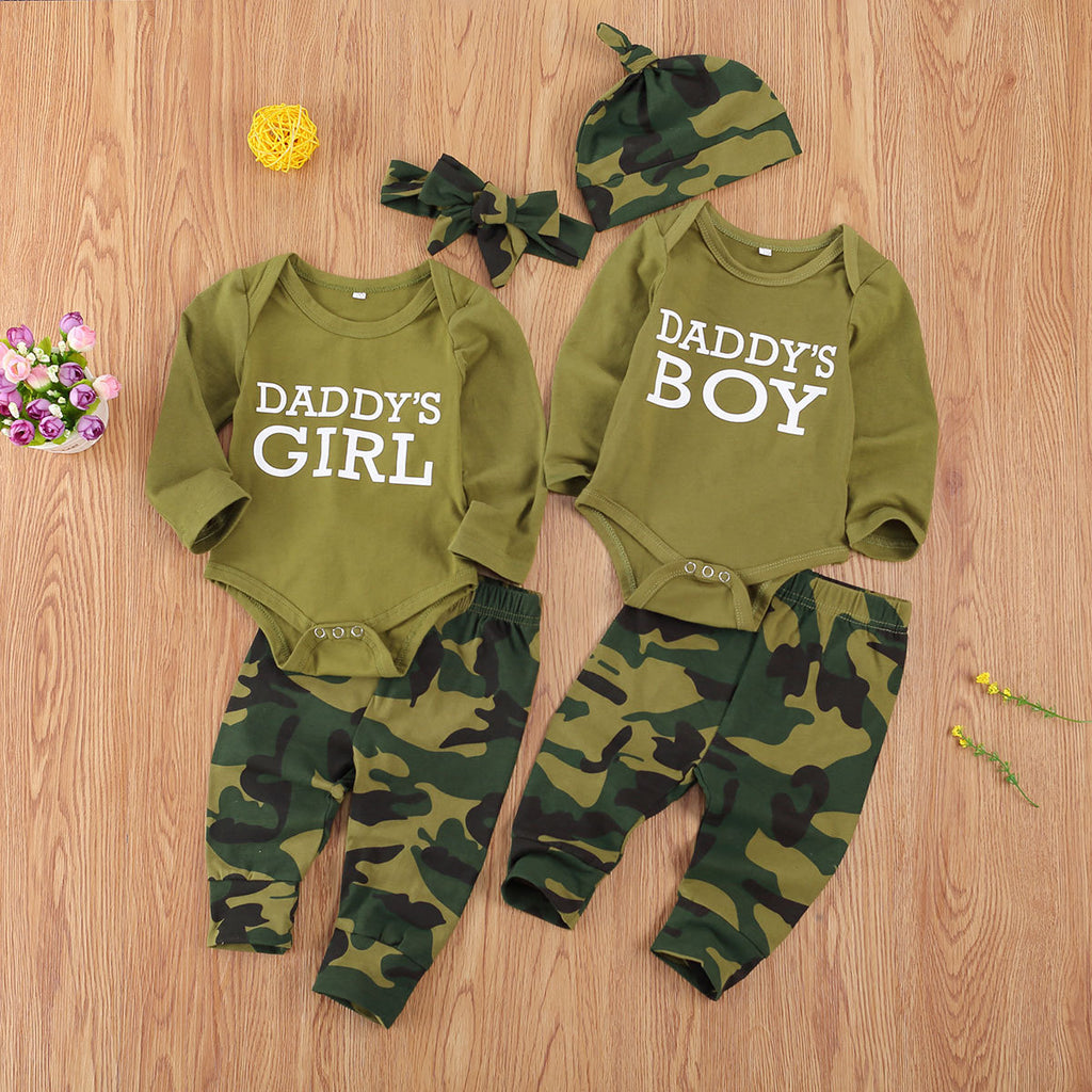 Letter Camouflage Children's Clothing Set