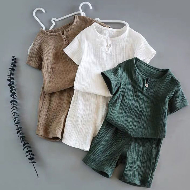 Baby Boy and Girl Short-Sleeve Summer Suit