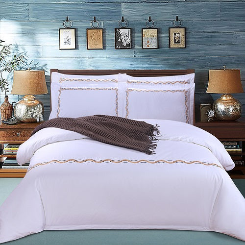 Four-Piece Cotton Bedding Set — Soft Twill Duvet & Sheets
