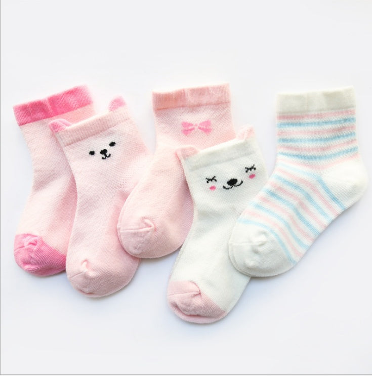 Children's Socks 5-Pack Breathable Cotton