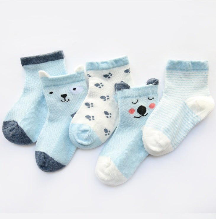 Children's Socks 5-Pack Breathable Cotton