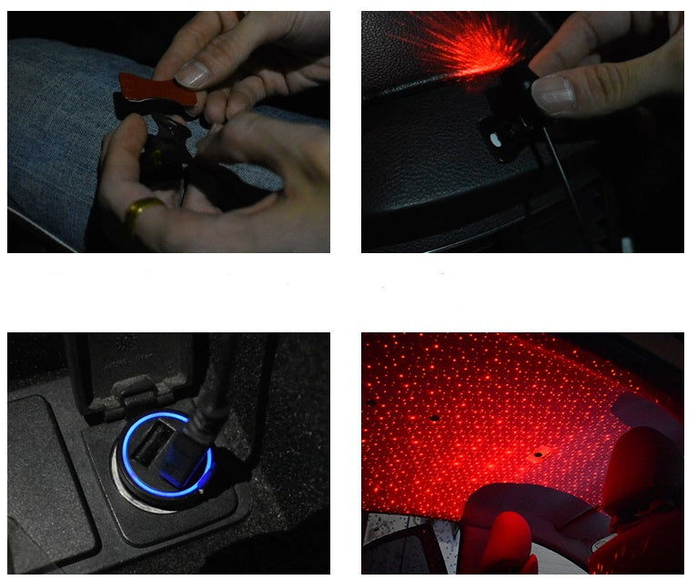 Car Star Ceiling Light — USB Interior Atmosphere Lamp