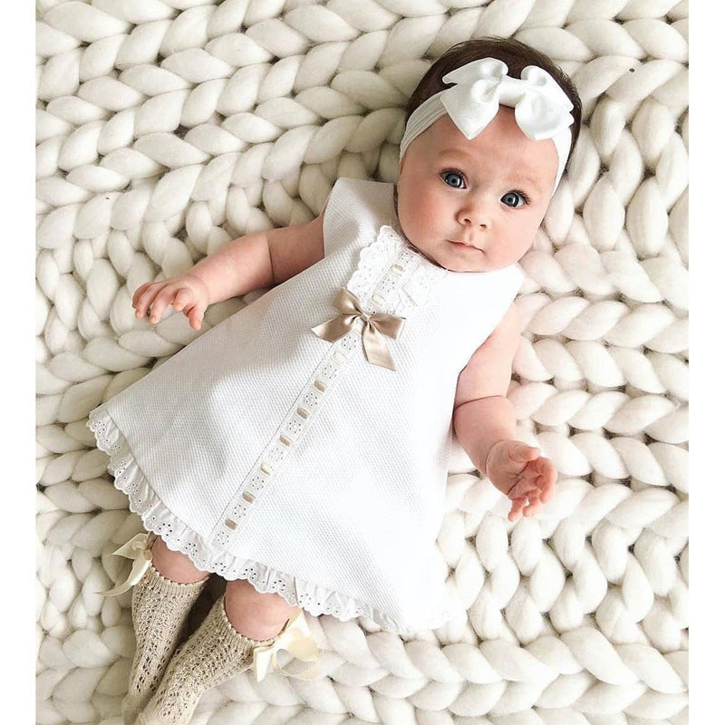 Baby Girls Sleeveless Bow Skirt