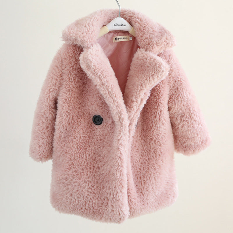 Big Kids Fur Coat Autumn Winter Warm
