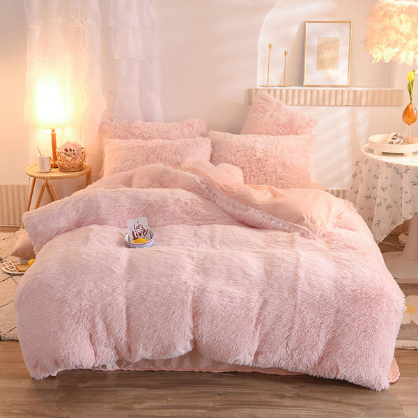 Luxury Fleece Duvet Cover Set — Plush Winter Warmth Bedding
