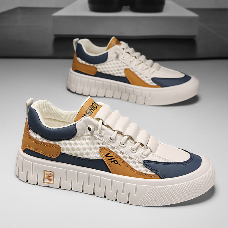 Men's Mesh-Panel Sneakers — Breathable Everyday Athletic Shoes