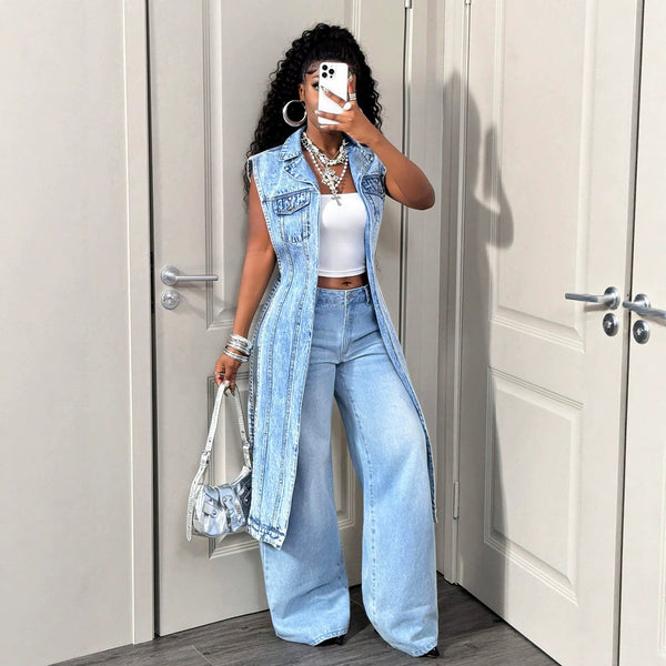 Womens Denim Dress For Outings And Leisure