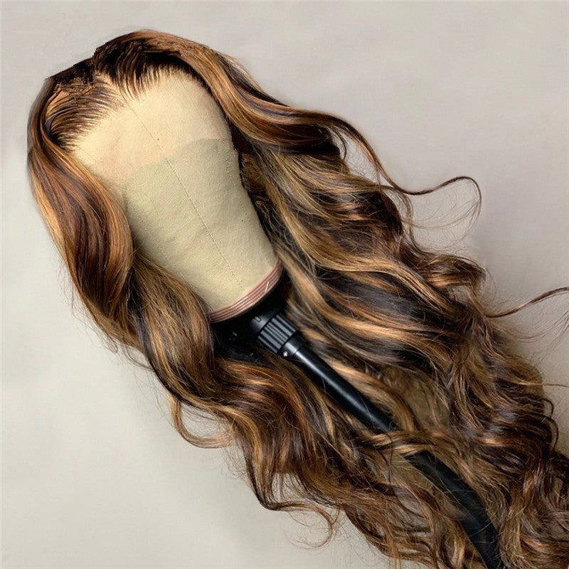 Women's Long Curly Fashion Wig Rose Net Cap