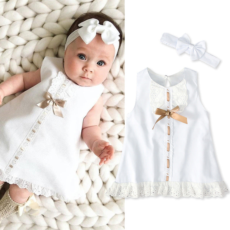 Baby Girls Sleeveless Bow Skirt