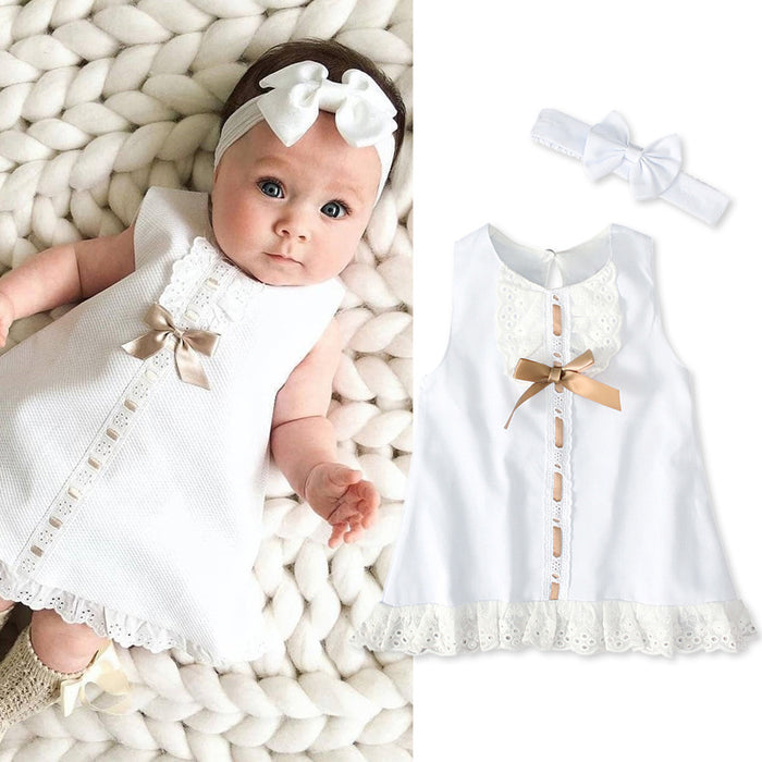 Baby Girls Sleeveless Bow Skirt