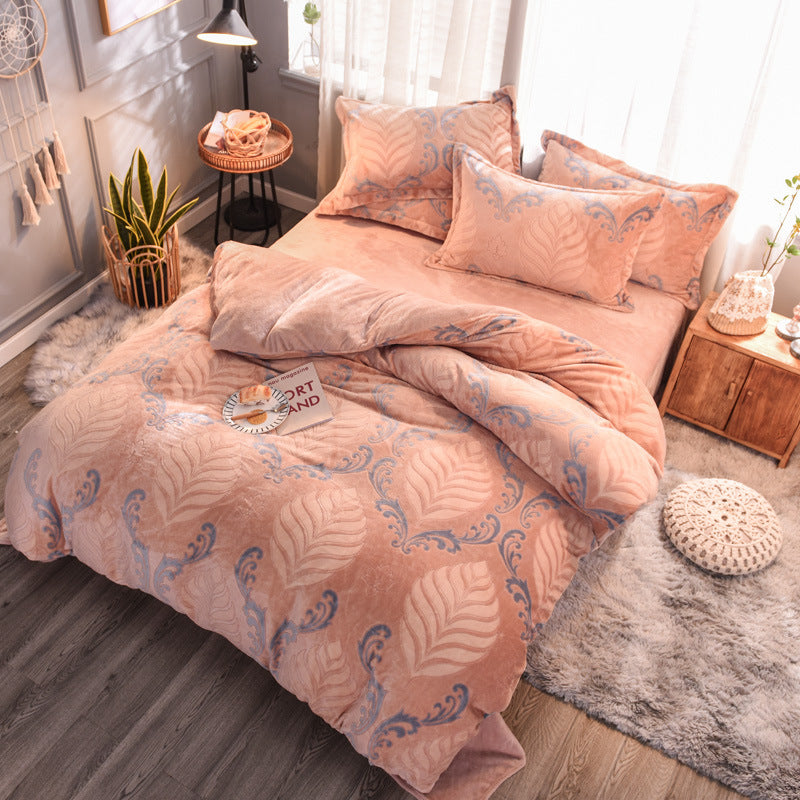Printed Bedding Set — Modern Patterned 4-Piece Bedding