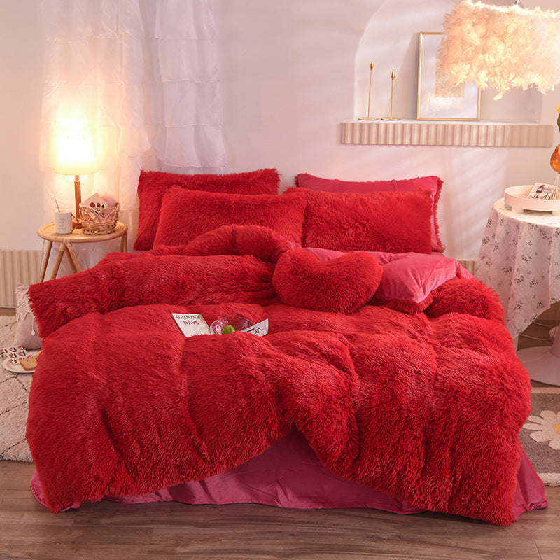 Luxury Fleece Duvet Cover Set — Plush Winter Warmth Bedding