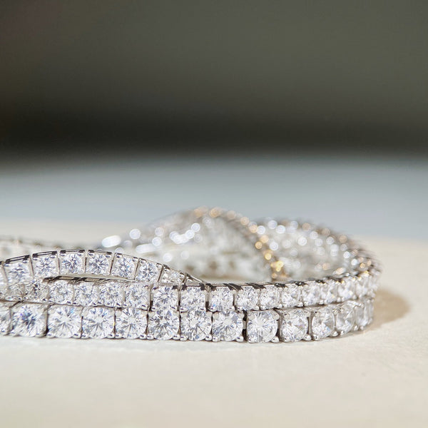 Sterling Silver Tennis Chain Moissanite Necklace Moissanite Braceletunisex Design