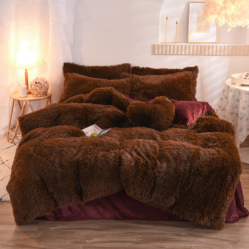 Luxury Fleece Duvet Cover Set — Plush Winter Warmth Bedding