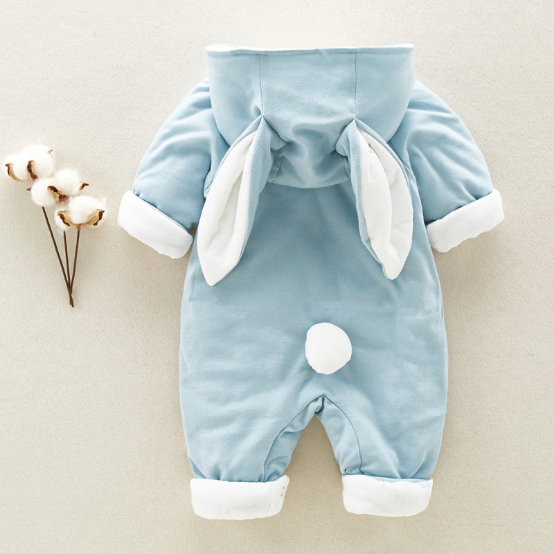 Cotton Padded Hooded Baby Romper Onesie