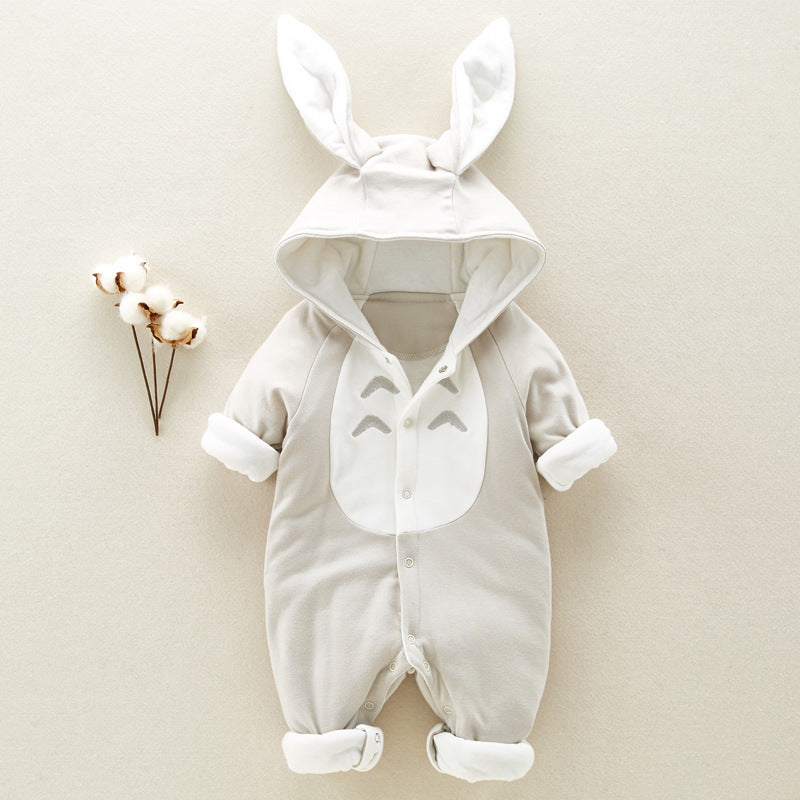 Cotton Padded Hooded Baby Romper Onesie