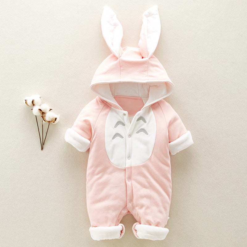 Cotton Padded Hooded Baby Romper Onesie