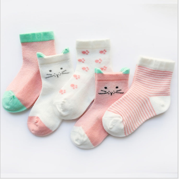 Children's Socks 5-Pack Breathable Cotton
