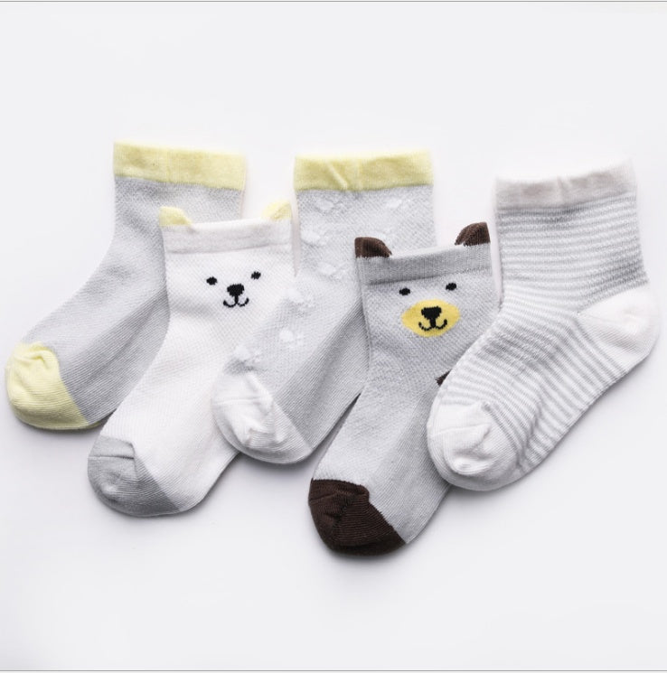 Children's Socks 5-Pack Breathable Cotton