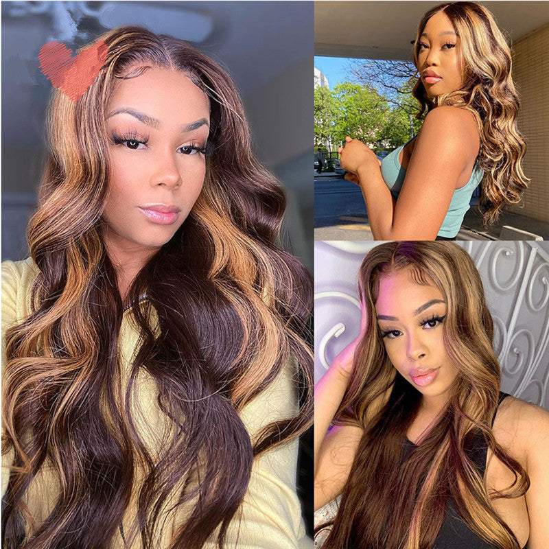 Women's Long Curly Fashion Wig Rose Net Cap