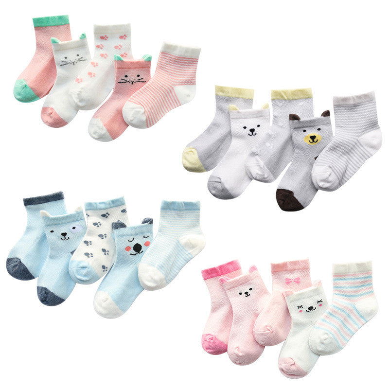 Children's Socks 5-Pack Breathable Cotton
