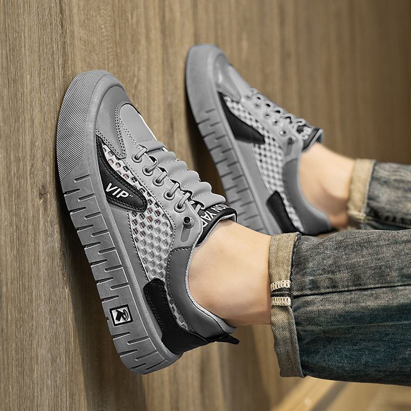 Men's Mesh-Panel Sneakers — Breathable Everyday Athletic Shoes