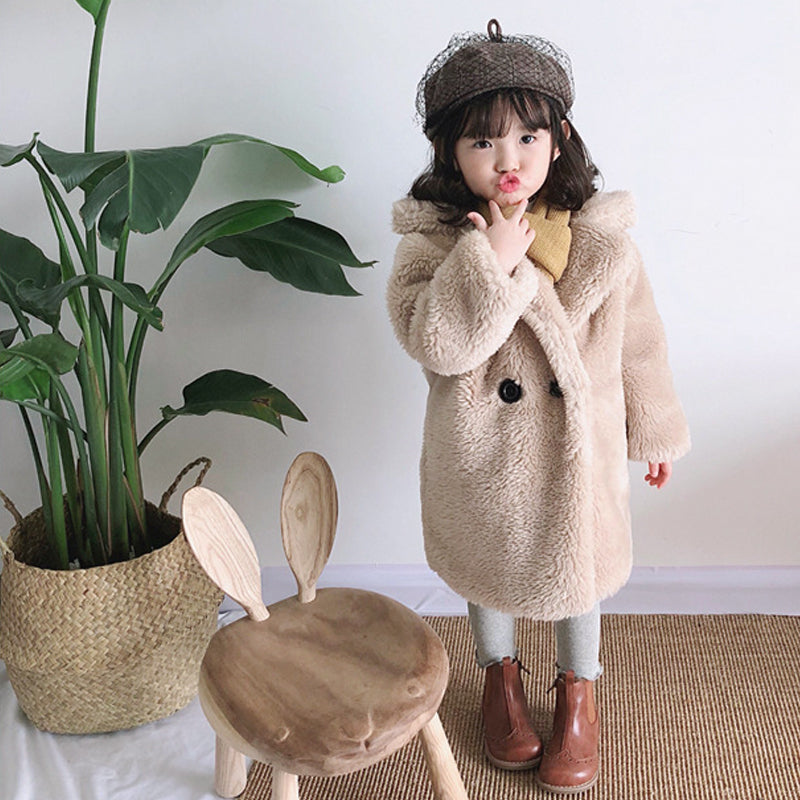 Big Kids Fur Coat Autumn Winter Warm