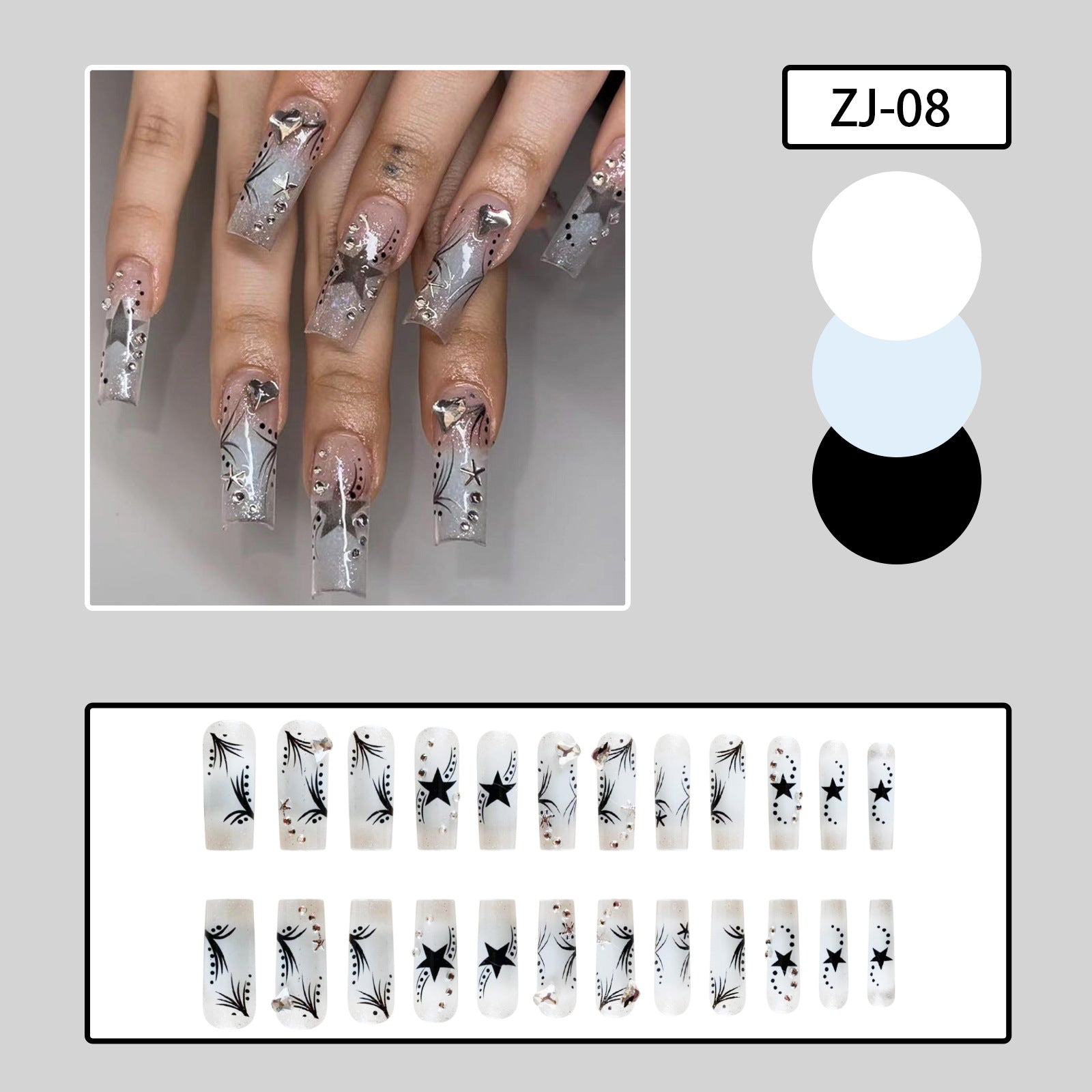 Women's Rhinestone Patch Press-On Nails — Luxury Nail Art