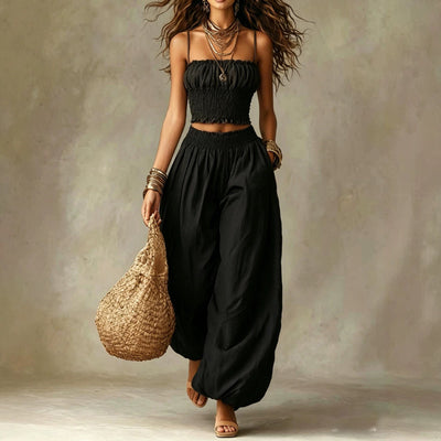 Women's Strapless Camisole & Lantern Pants Set