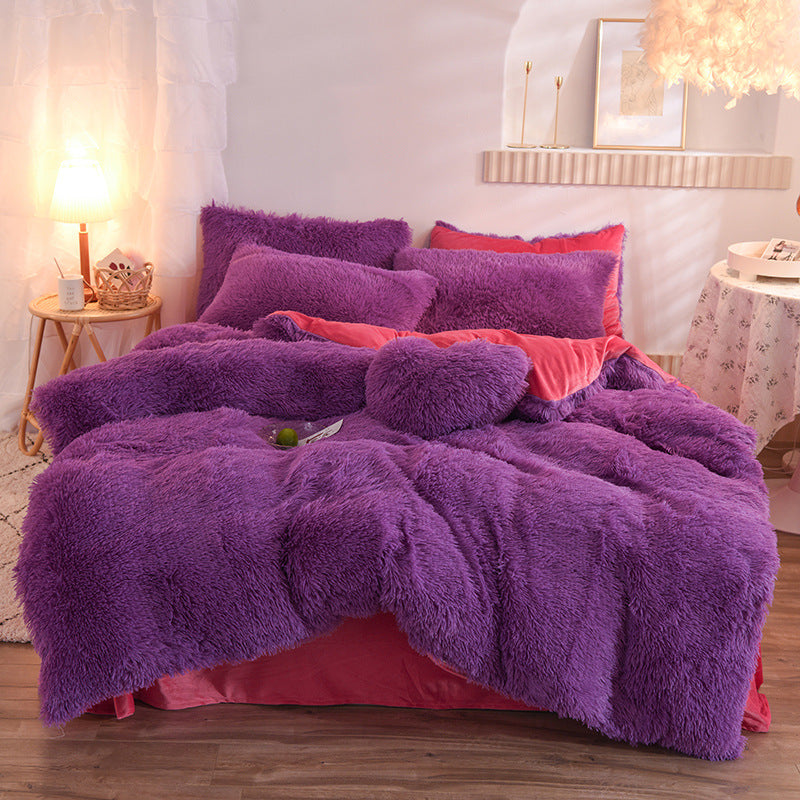 Luxury Fleece Duvet Cover Set — Plush Winter Warmth Bedding