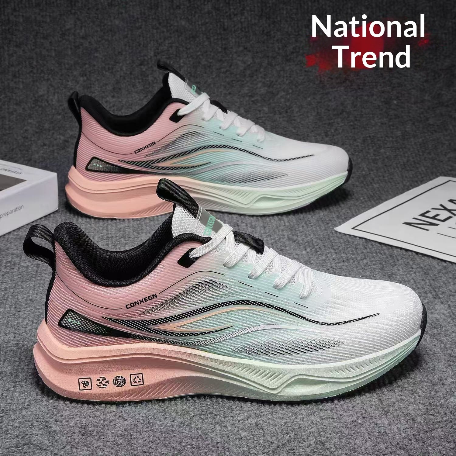 Men's Trendy Hiking Running Shoes — Mesh-Lined Casual Sneakers