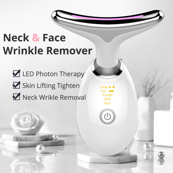 EMS Thermal Neck Lifting Massager — Microcurrent Anti-Wrinkle LED Beauty Device