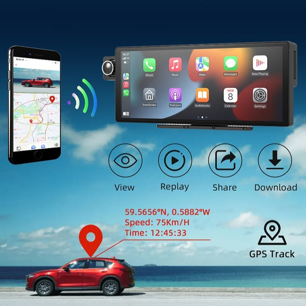 3 Camera CarPlay Driving Recorder Split Screen