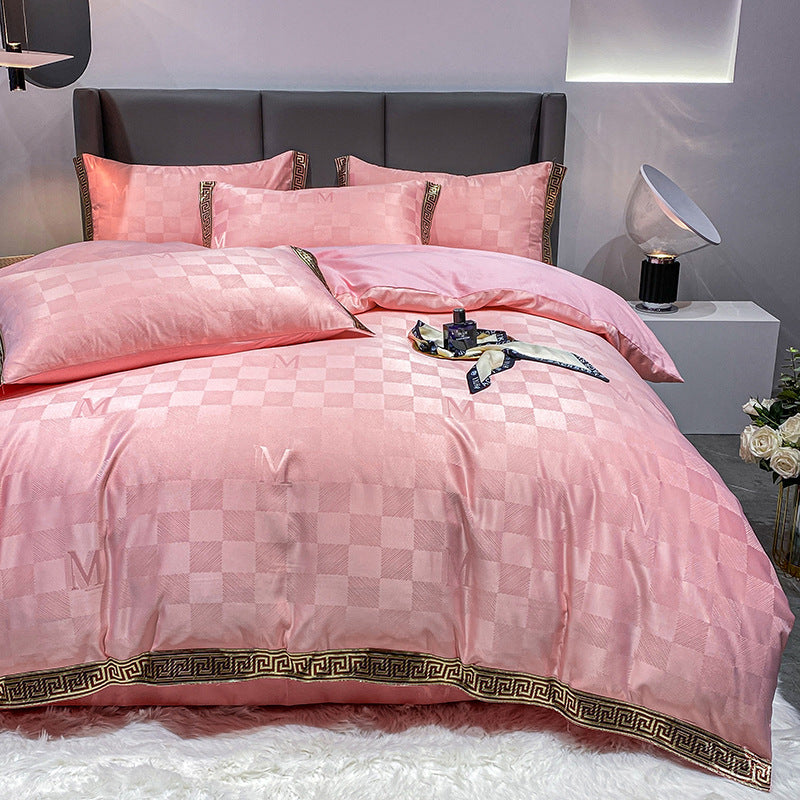 Premium Cotton Jacquard Sheets — Embroidered Bedding Set