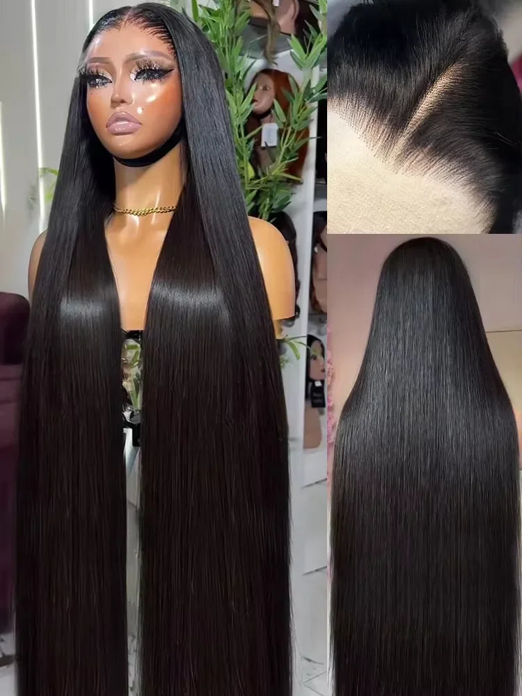 Straight Glueless Lace Front Wig 30-40 Inch – 300 Density