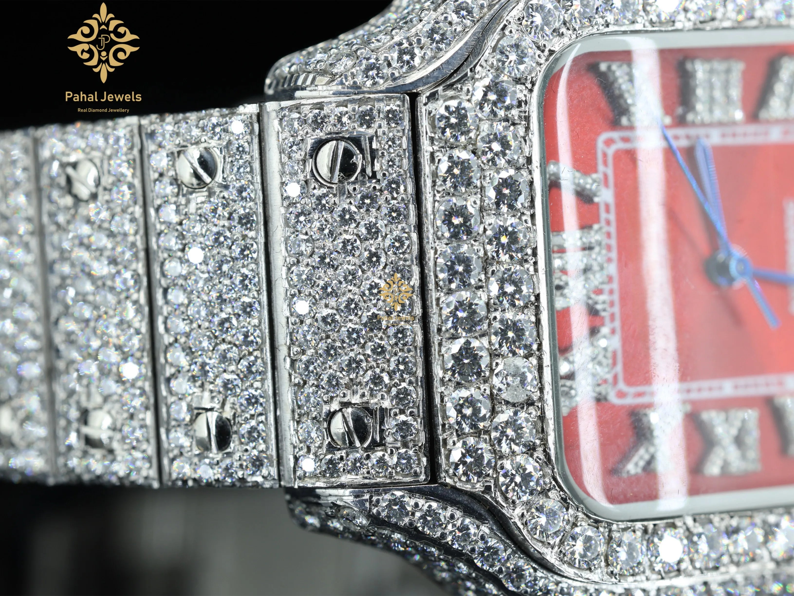 Iced Out VVS Moissanite Automatic Watch — 40mm Square, Sapphire, Buss Down