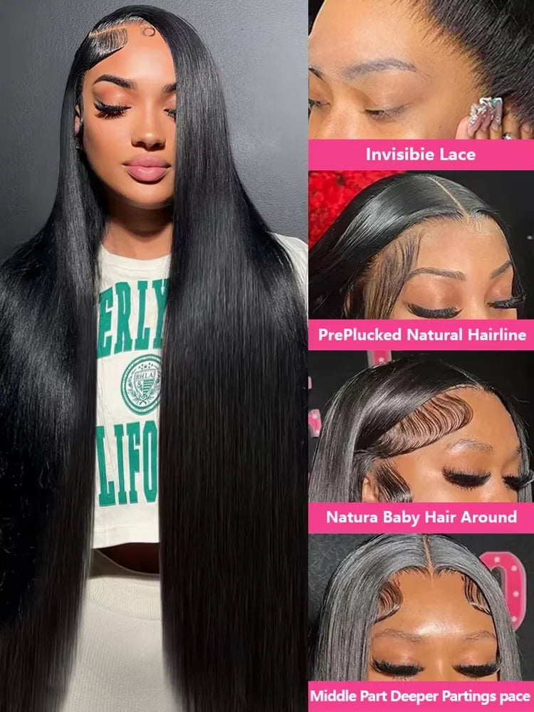 Straight Glueless Lace Front Wig 30-40 Inch – 300 Density