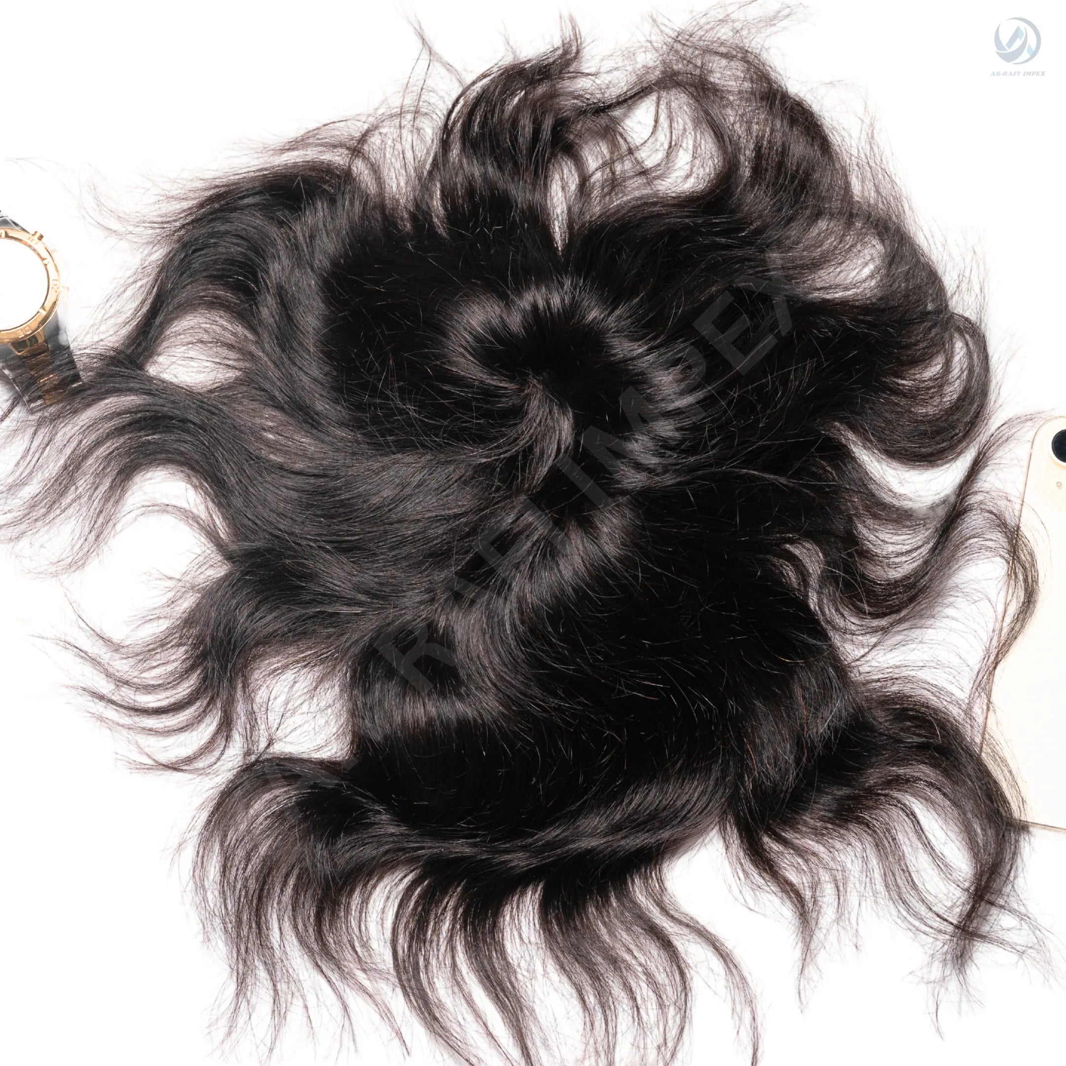 8x6 B M W Border Indian Remy Straight PU Glue/Clip in Hair Patch/Toupee for Men Basic Monofilament