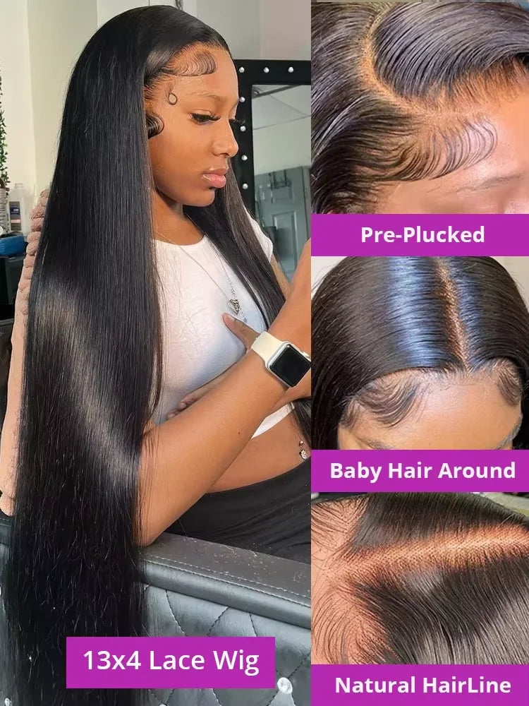 Straight Glueless Lace Front Wig 30-40 Inch – 300 Density