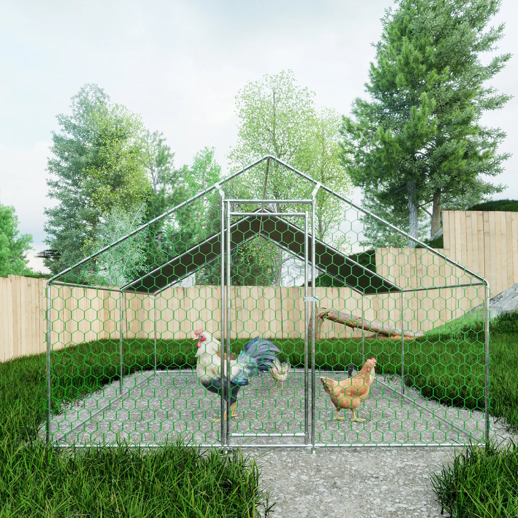 Metal Chicken Coop 3x4x2m Large
